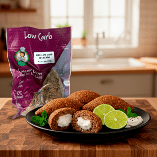 Kibe Low Carb Recheado com Cream Cheese e Mussarela de Búfala