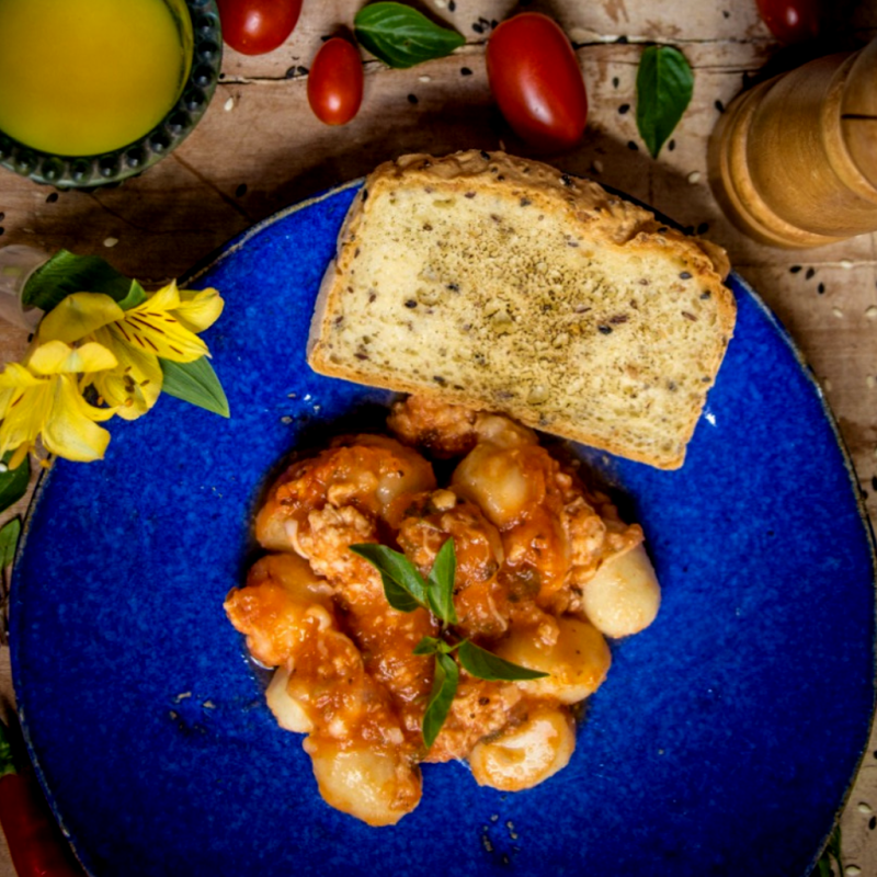 Nhoque de Batata Doce com Frango