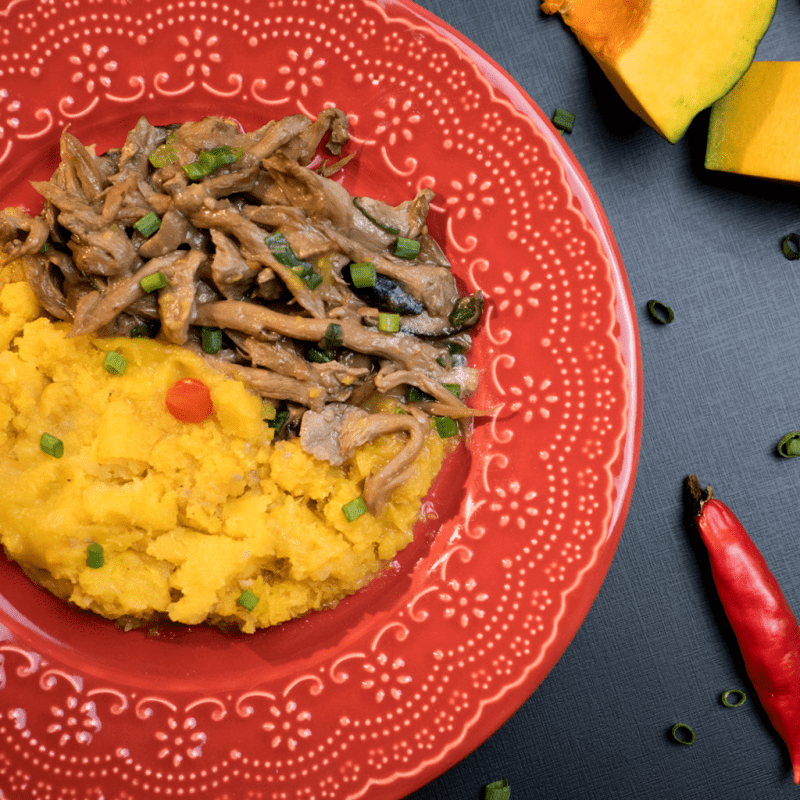 Escondidinho de Shitake e Shimeji com Purê de Cabotiá